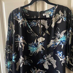 Black and print blouse